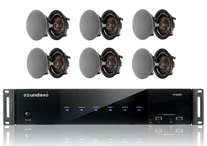 WS66i-AMP Whole-Home Audio Amplifier with 6 Pairs of IC-860CF In-Ceiling 8" Speakers