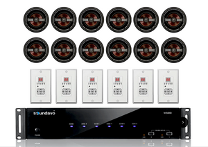 WS66i (KIT-Package) Whole-Home Audio Matrix Controller with 6 Pairs of IC-640CF In-Ceiling 8" Speakers