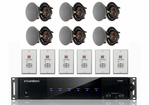 WS66i (KIT-Package) Whole-Home Audio Matrix Controller with 6 Pairs of IC-860CF In-Ceiling 8" Speakers