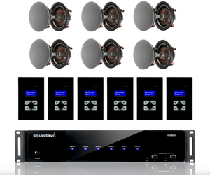 WS66i (LCD-BK-KIT-Package) Whole-Home Audio Matrix Controller with 6 Pairs of IC-860CF In-Ceiling 8" Speakers