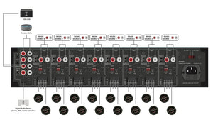 MZ-1650S Digital 16 Channel Power Amplifier with S/PDIF Input
