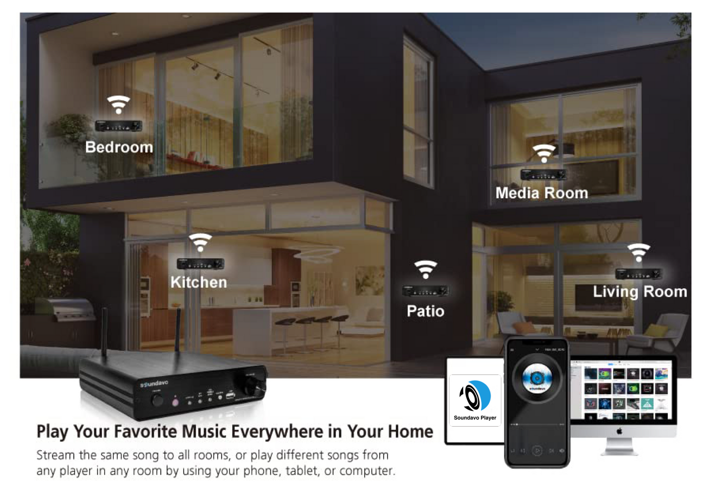 NSA 250 WiFi Network Streaming Music Audio Amplifier