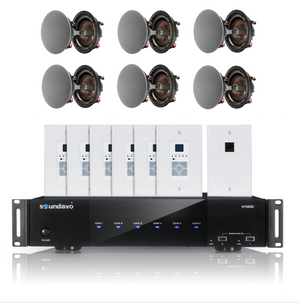 WS66i (KIT-Package) Whole-Home Audio Matrix Controller with 6 Pairs of IC-640CF In-Ceiling 6.5" Speakers